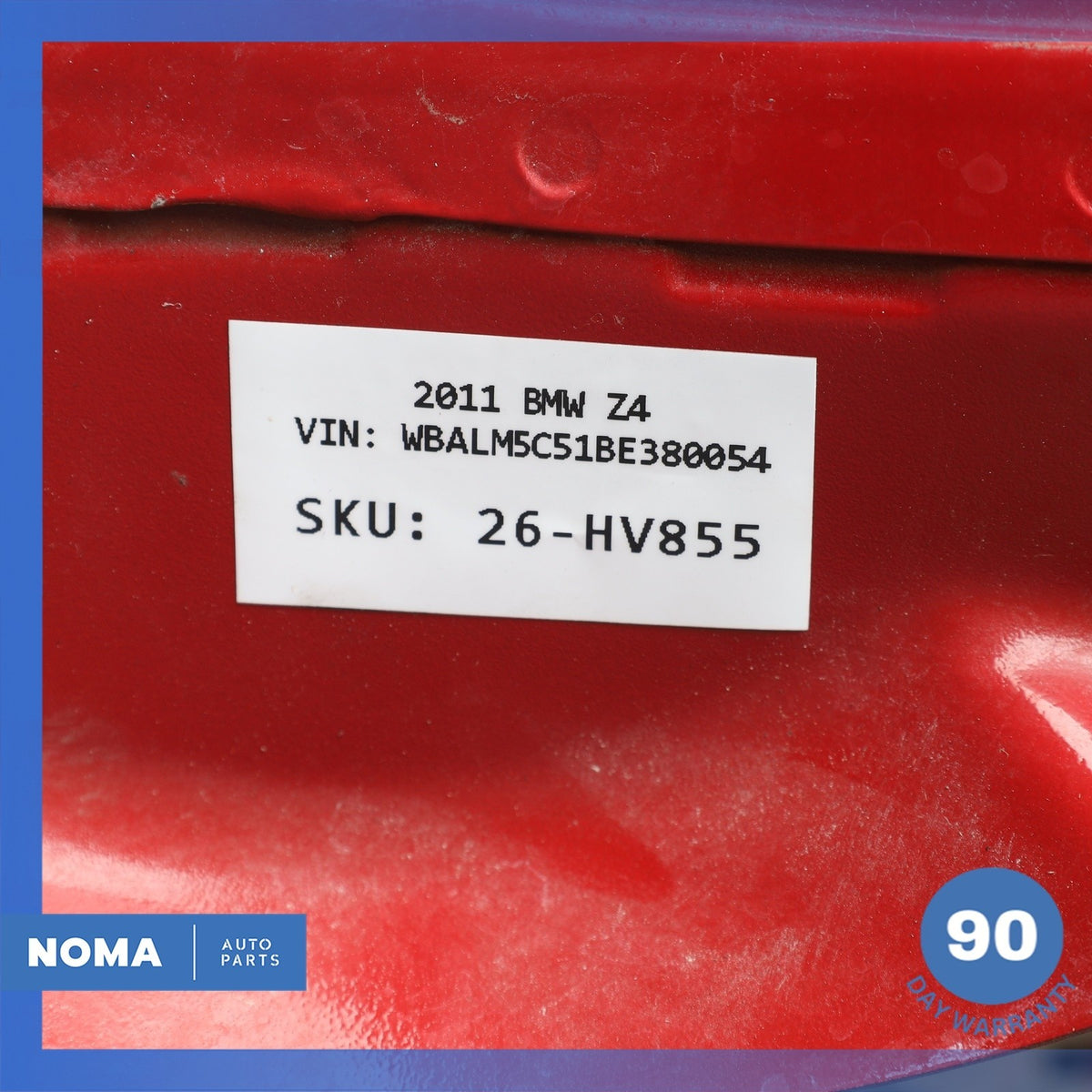 09-16 BMW E89 Z4 Convertible Rear Left Driver Side Quarter Panel Red OEM - photo 12