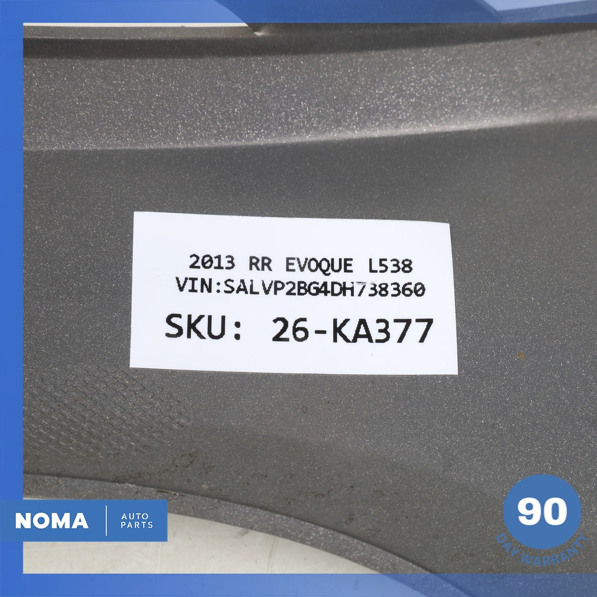 12-19 LR Range Rover Evoque L538 Rear Right Bumper Cover Panel Gray OEM - photo 14