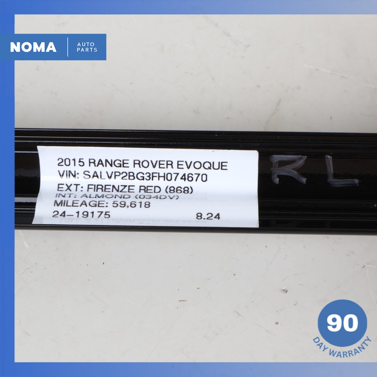 2015 Range Rover Evoque L538 Rear Left Side Upper Door Exterior Moulding OEM - photo 13