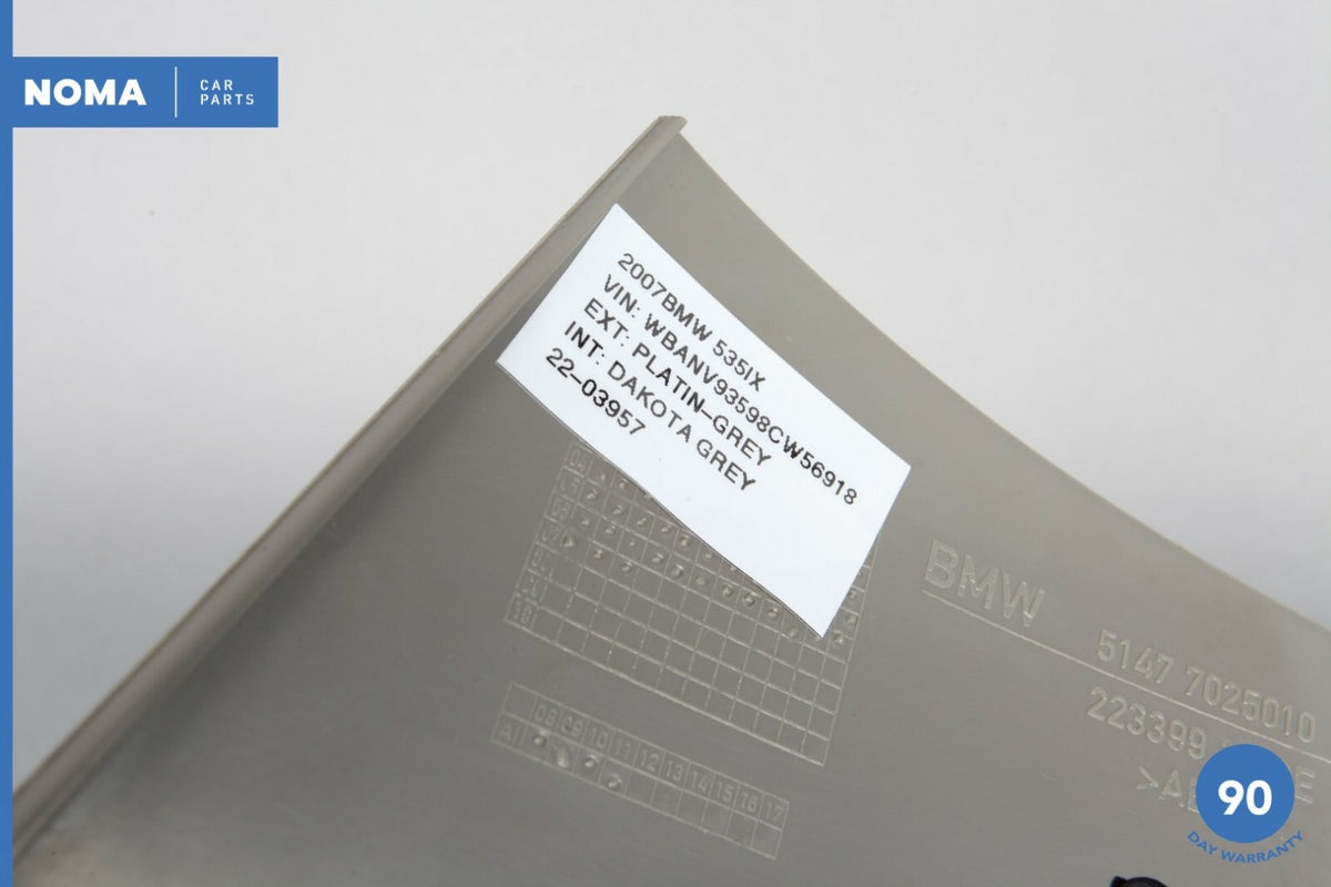 05-10 BMW 535xi E60 Rear Right Passenger Side Inner Scuff Plate Trim Gray OEM - photo 8