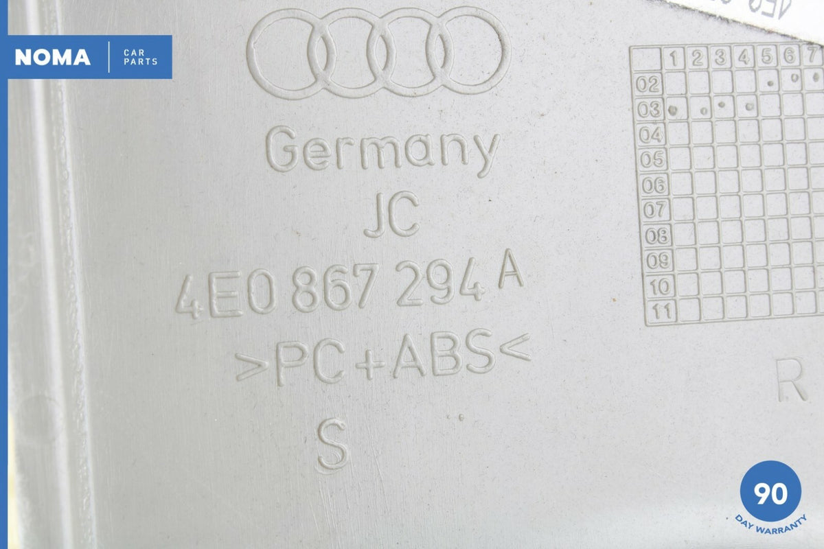 04-10 Audi A8 A8L D3 Quattro Right Side Top Upper B-Pillar Cover Trim Gray OEM - photo 10