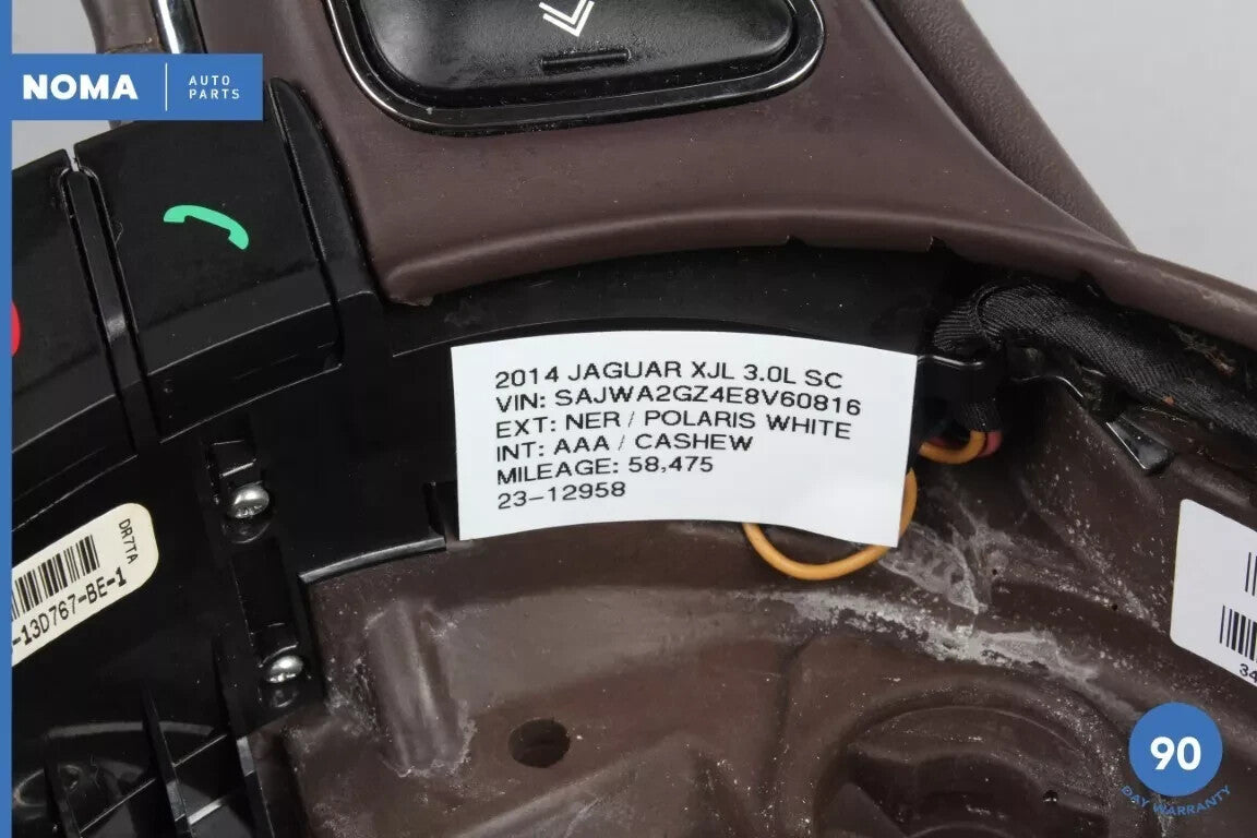 10-19 Jaguar X351 XJ XJL XJR Steering Wheel w/ Paddle Shifters Brown OEM - photo 12