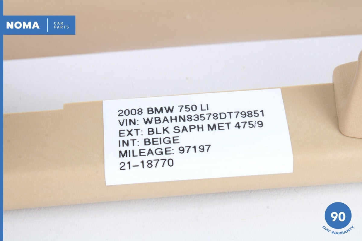 06-08 BMW 750Li E66 Rear Left or Right Ceiling Headliner Grab Handle Beige OEM - photo 11