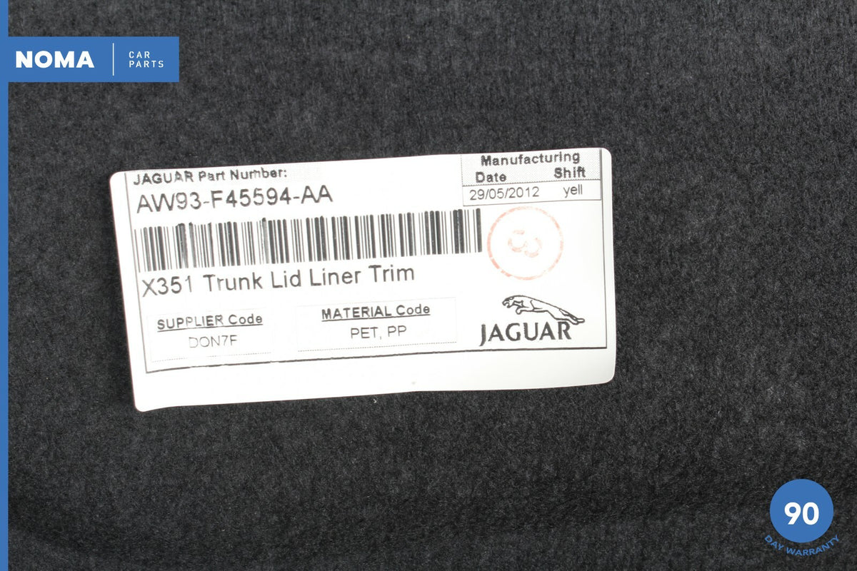 10-13 Jaguar XJ XJL X351 Trunk Lid Liner Cover Trim Panel AW93F45594AA OEM - photo 6