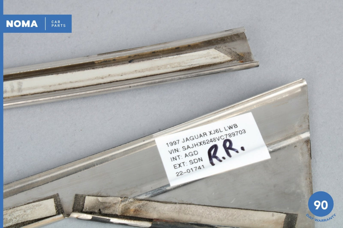 1997 Jaguar XJ6 VDP X300 LWB Rear Right Passenger Door Window Molding Set OEM - photo 9