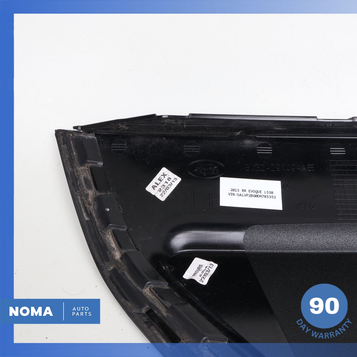 12-13 LR Range Rover Evoque L538 Rear Left Driver Exterior D-Pillar Molding OEM - photo 9