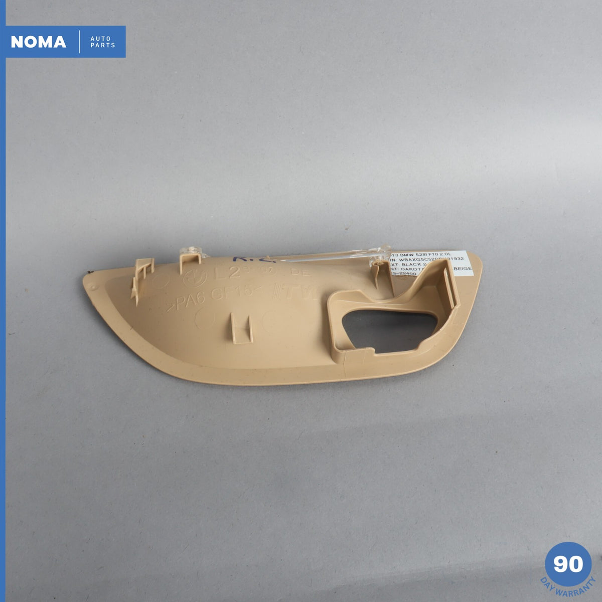 11-16 BMW 528i F10 Rear Left Driver Side Interior Door Handle Bezel Beige OEM - photo 7