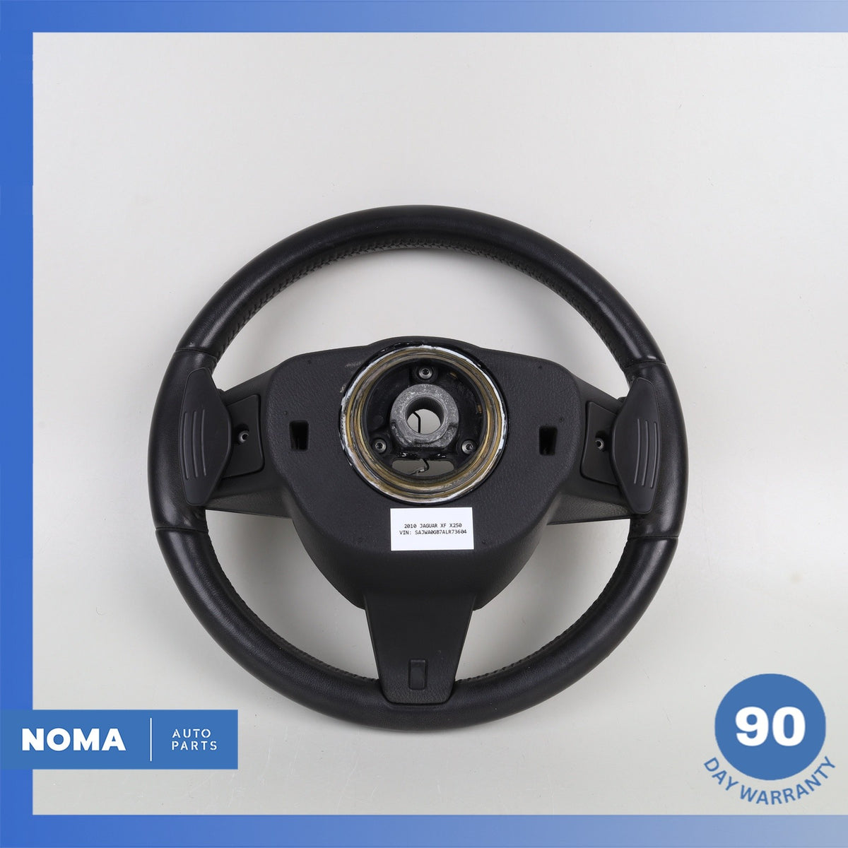 07-11 Jaguar X250 XF XK Steering Wheel w/ Switch & Paddle Shifters Black OEM - photo 9