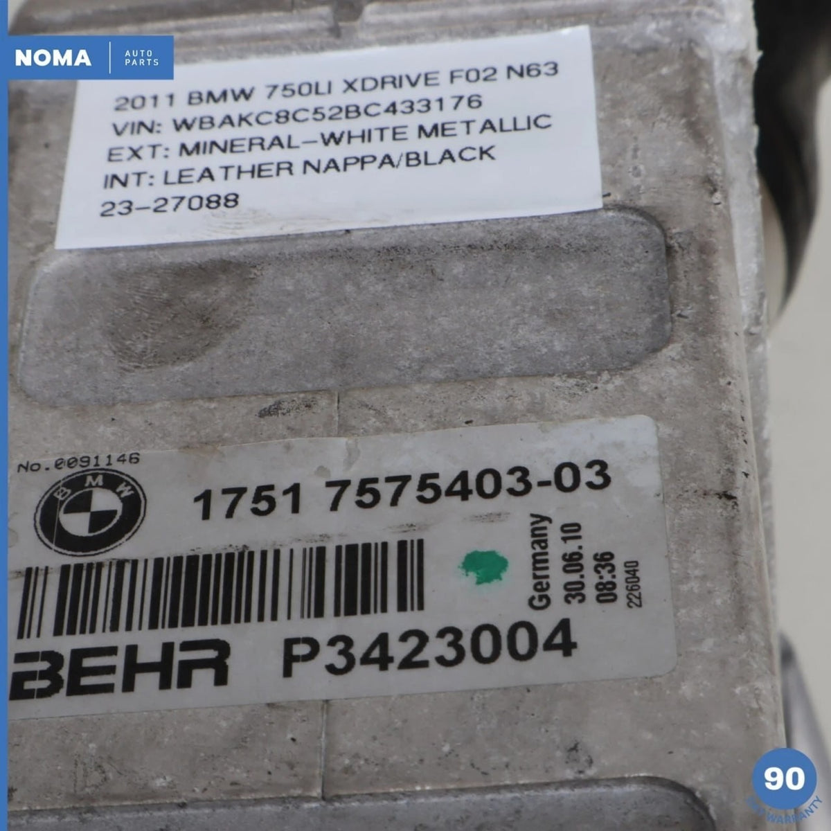 08-19 BMW F02 750i 650i 550i X6 4.4L V8 Left Side Turbocharger Intercooler OEM - photo 13
